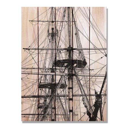 RICKI&APOSS RUGS 28 x 36 in. Tall Ship Inside & Outside Cedar Wall Art RI951721